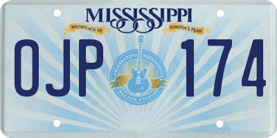 MS license plate OJP174