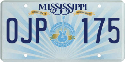 MS license plate OJP175