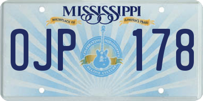 MS license plate OJP178