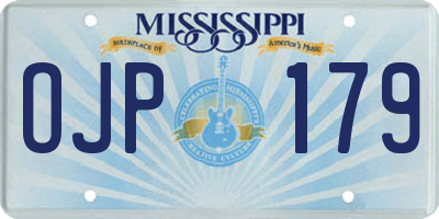 MS license plate OJP179