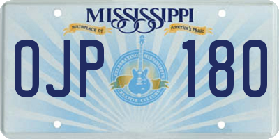 MS license plate OJP180