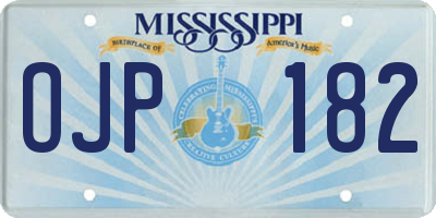 MS license plate OJP182