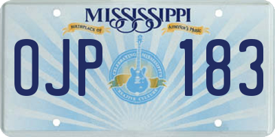 MS license plate OJP183