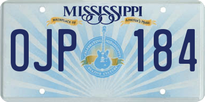 MS license plate OJP184