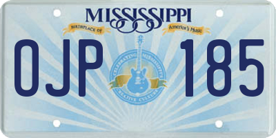MS license plate OJP185