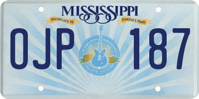 MS license plate OJP187