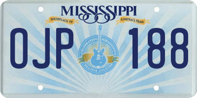MS license plate OJP188