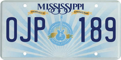 MS license plate OJP189