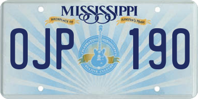 MS license plate OJP190