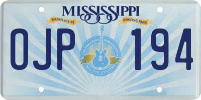 MS license plate OJP194