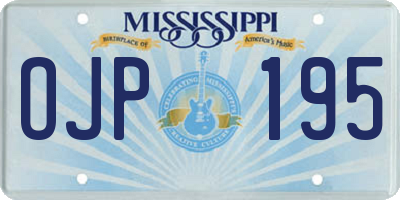 MS license plate OJP195