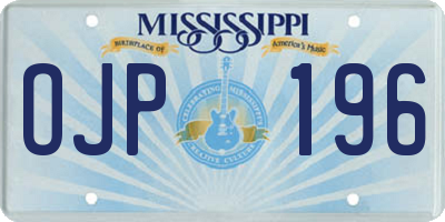 MS license plate OJP196