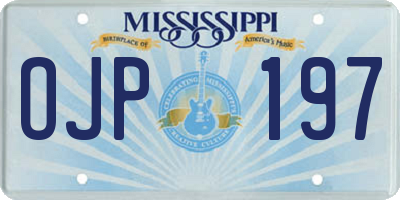 MS license plate OJP197