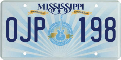 MS license plate OJP198