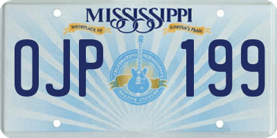 MS license plate OJP199