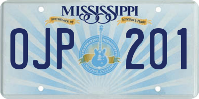 MS license plate OJP201