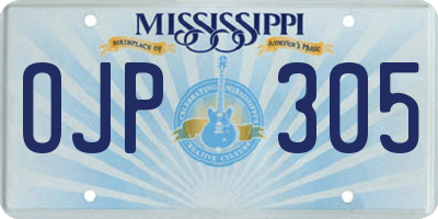 MS license plate OJP305