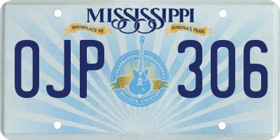 MS license plate OJP306