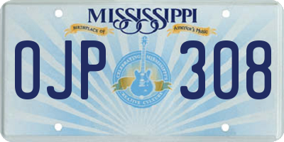 MS license plate OJP308