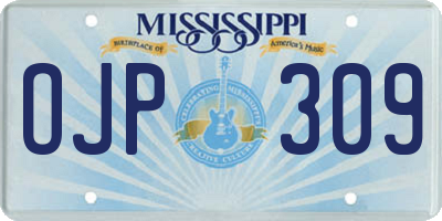 MS license plate OJP309