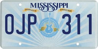 MS license plate OJP311