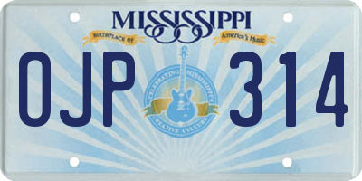 MS license plate OJP314
