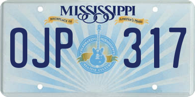 MS license plate OJP317