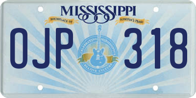 MS license plate OJP318
