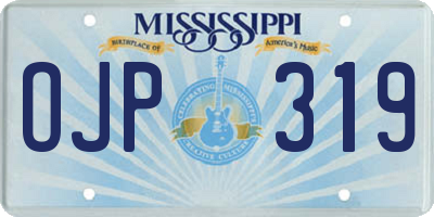 MS license plate OJP319