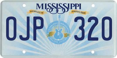 MS license plate OJP320