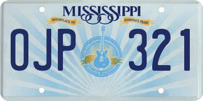 MS license plate OJP321