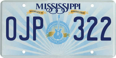 MS license plate OJP322