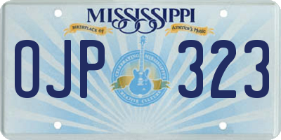 MS license plate OJP323