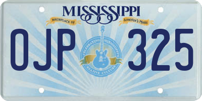 MS license plate OJP325