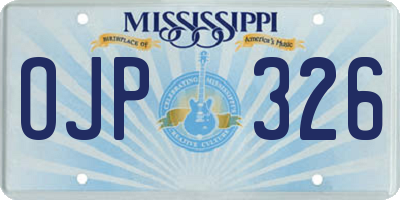 MS license plate OJP326