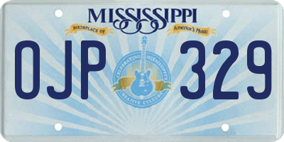 MS license plate OJP329