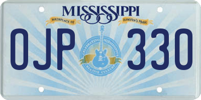 MS license plate OJP330