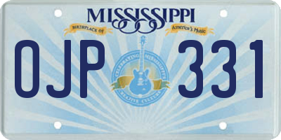 MS license plate OJP331