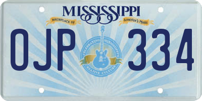 MS license plate OJP334