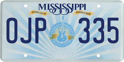 MS license plate OJP335
