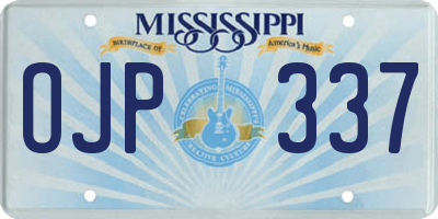 MS license plate OJP337
