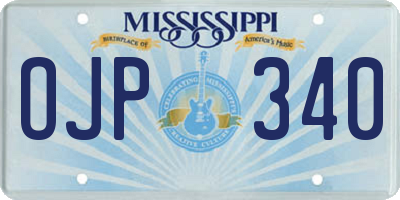 MS license plate OJP340