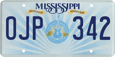MS license plate OJP342