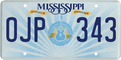 MS license plate OJP343