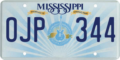 MS license plate OJP344