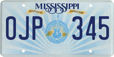 MS license plate OJP345
