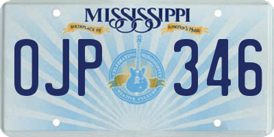 MS license plate OJP346