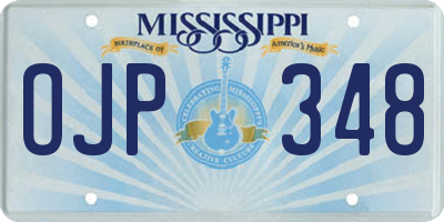 MS license plate OJP348