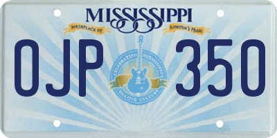 MS license plate OJP350