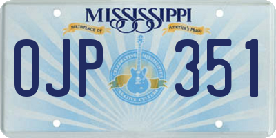 MS license plate OJP351
